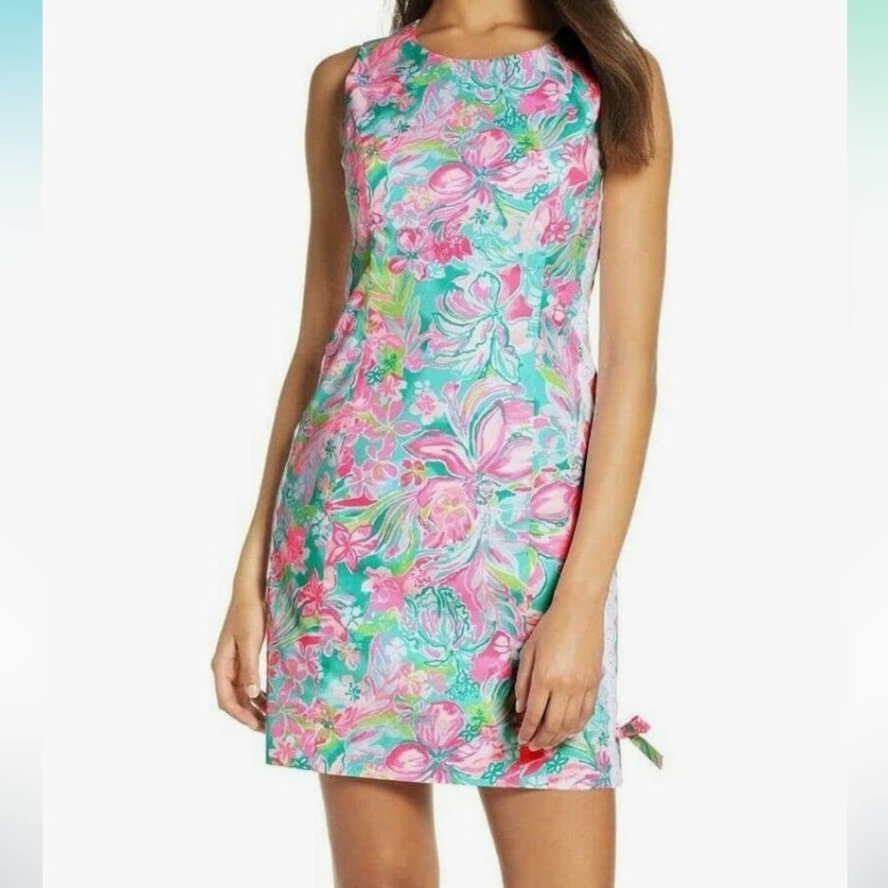 Lilly Pulitzer Mila Stretch Shift Dress, Size 0 Pink - Picture 3 of 15